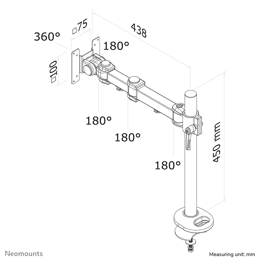 Neomounts by Newstar monitor arm desk mount